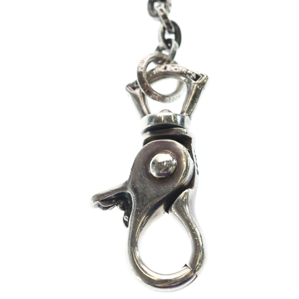 CHROME HEARTS(クロムハーツ) LEATHER ZIP PAPER CHAIN COIN POUCH W/CLIP CHクロス レザージップ ペーパーチェーン コインケース ポーチ ブラック