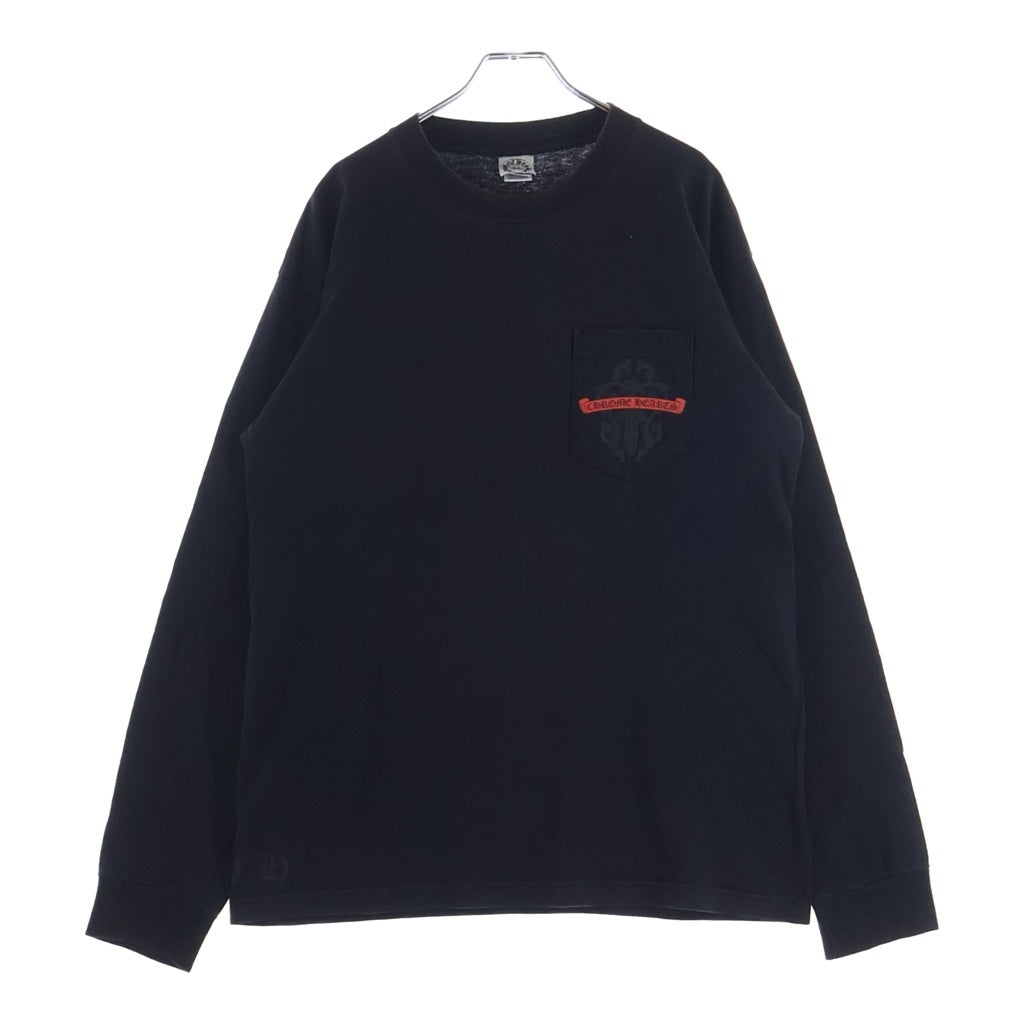 CHROME HEARTS(クロムハーツ) OLD VINE DAGGER L/S TEE オールド ダガー アームCHプラスプリント クルーネック半袖Tシャツカットソー ブラック