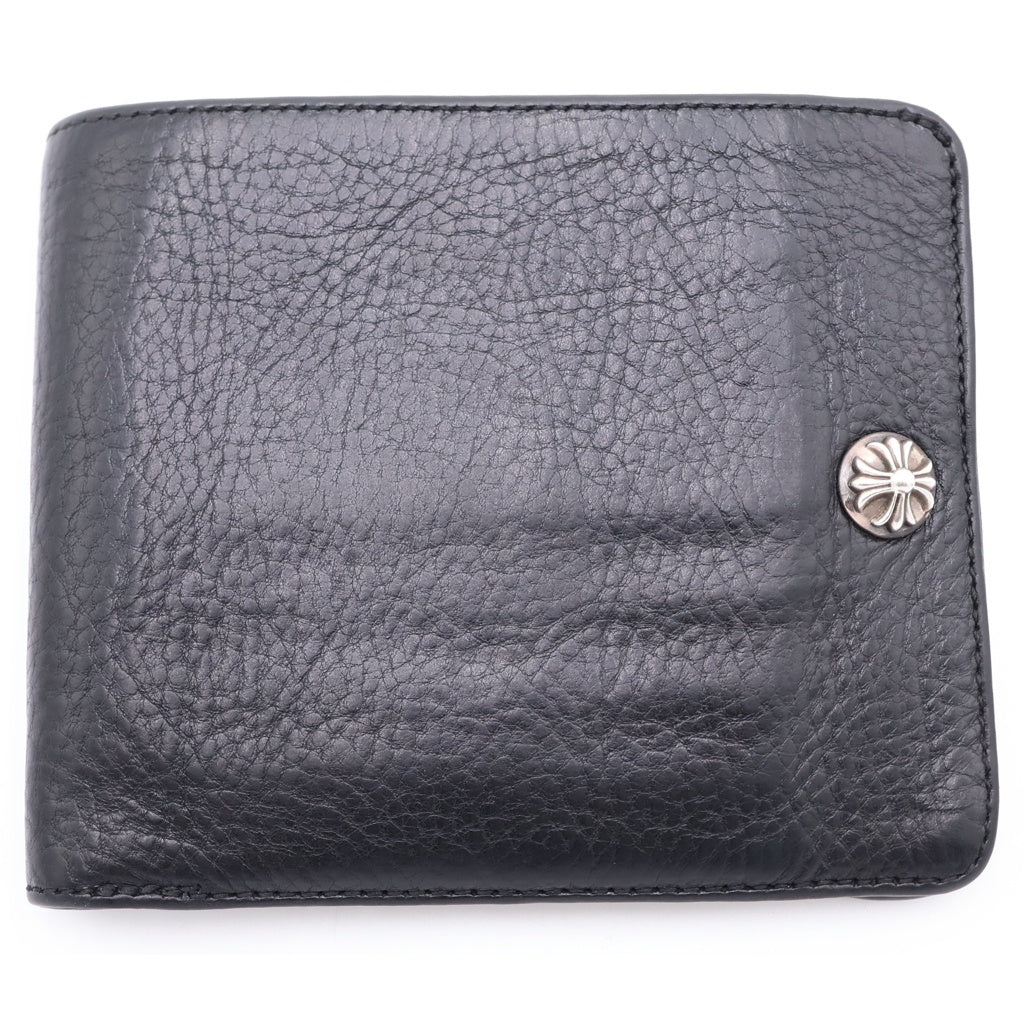 CHROME HEARTS(クロムハーツ) 1SNAP 1スナップ クロスボタンレザーウォレット財布 ブラック