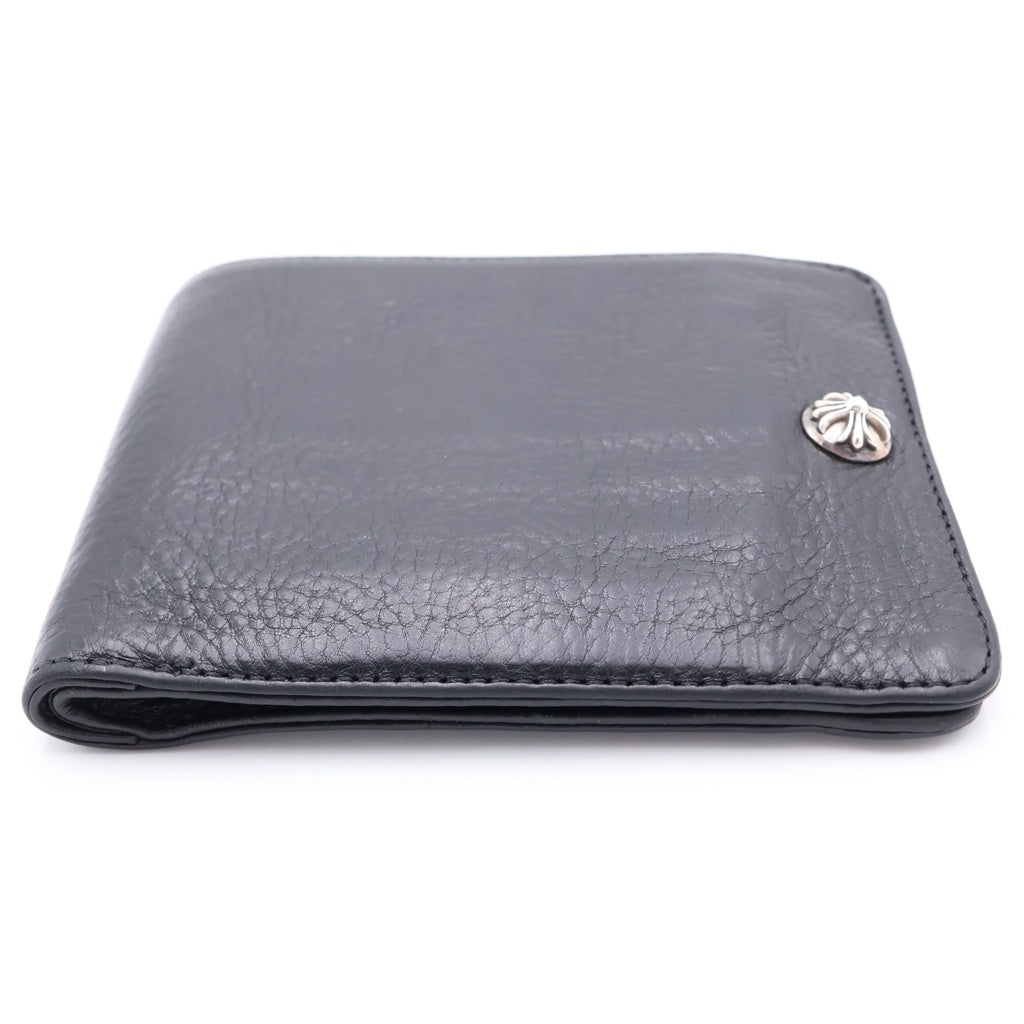 CHROME HEARTS(クロムハーツ) 1SNAP 1スナップ クロスボタンレザーウォレット財布 ブラック