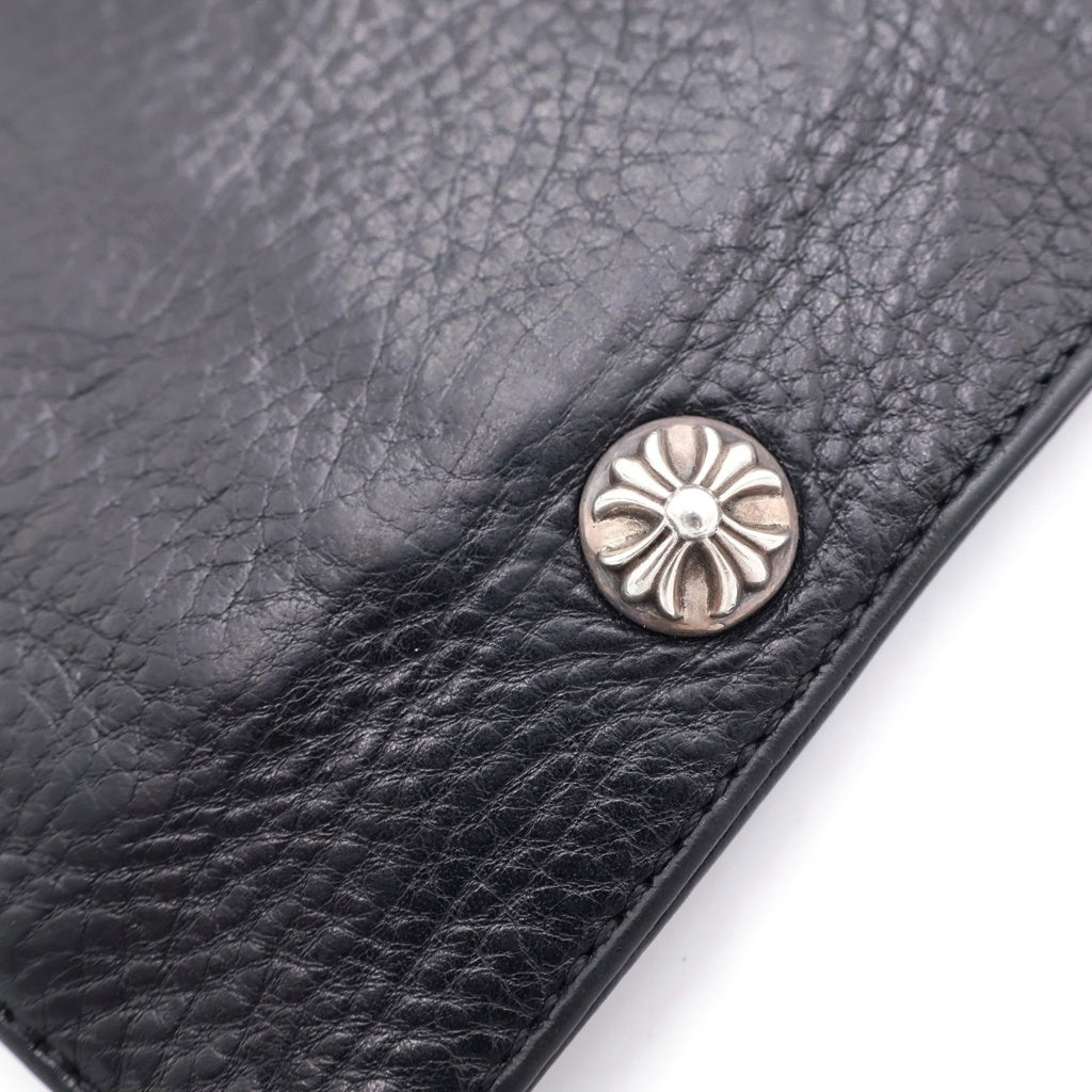 CHROME HEARTS(クロムハーツ) 1SNAP 1スナップ クロスボタンレザーウォレット財布 ブラック