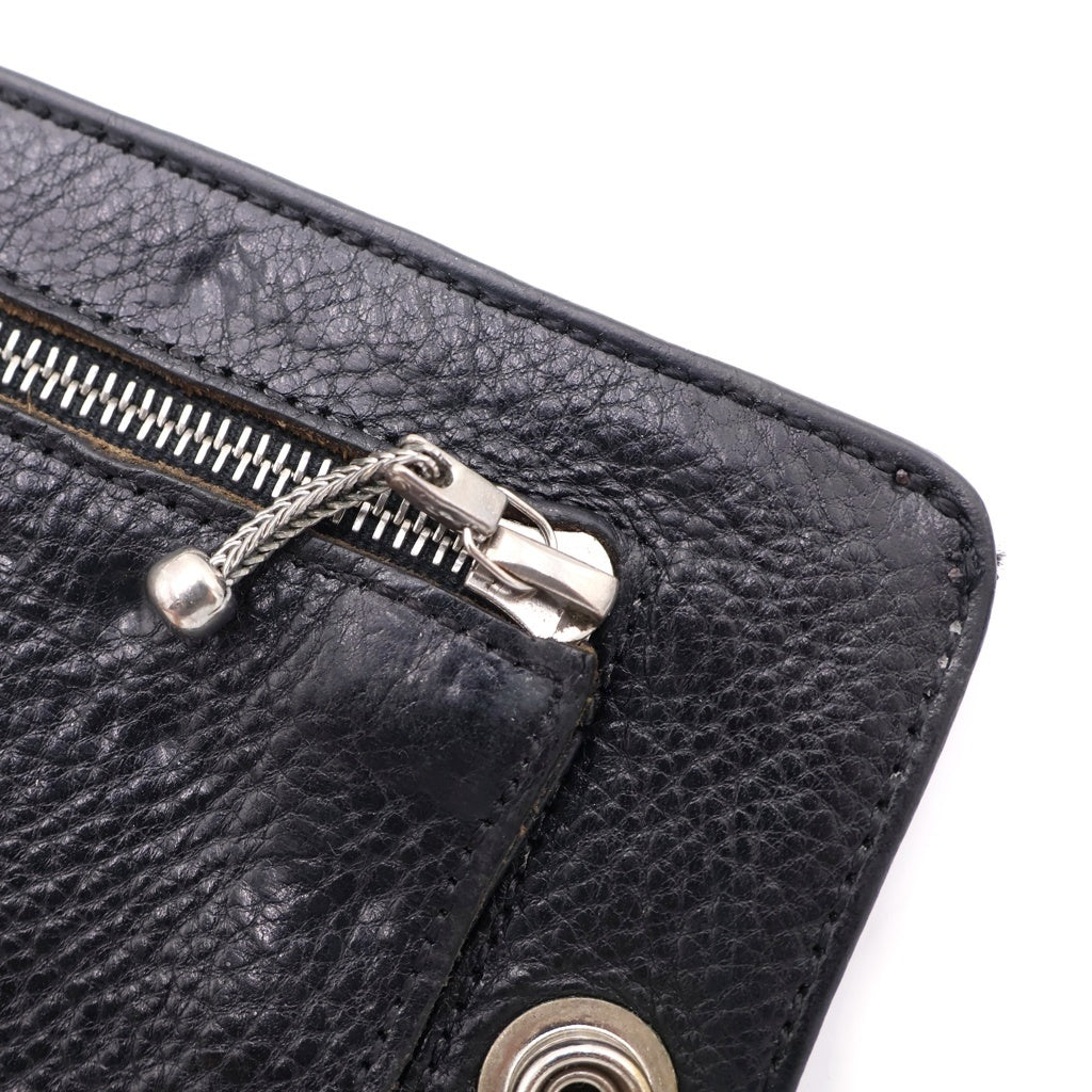 CHROME HEARTS(クロムハーツ) 1SNAP 1スナップ クロスボタンレザーウォレット財布 ブラック