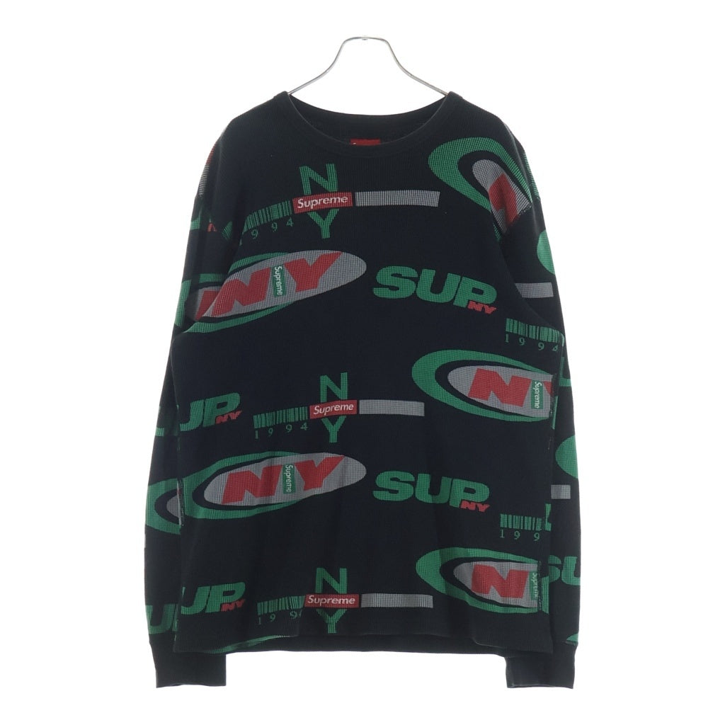 SUPREME(シュプリーム) 18AW NY Waffle Thermal サーマル ロングスリーブカットソー ブラック