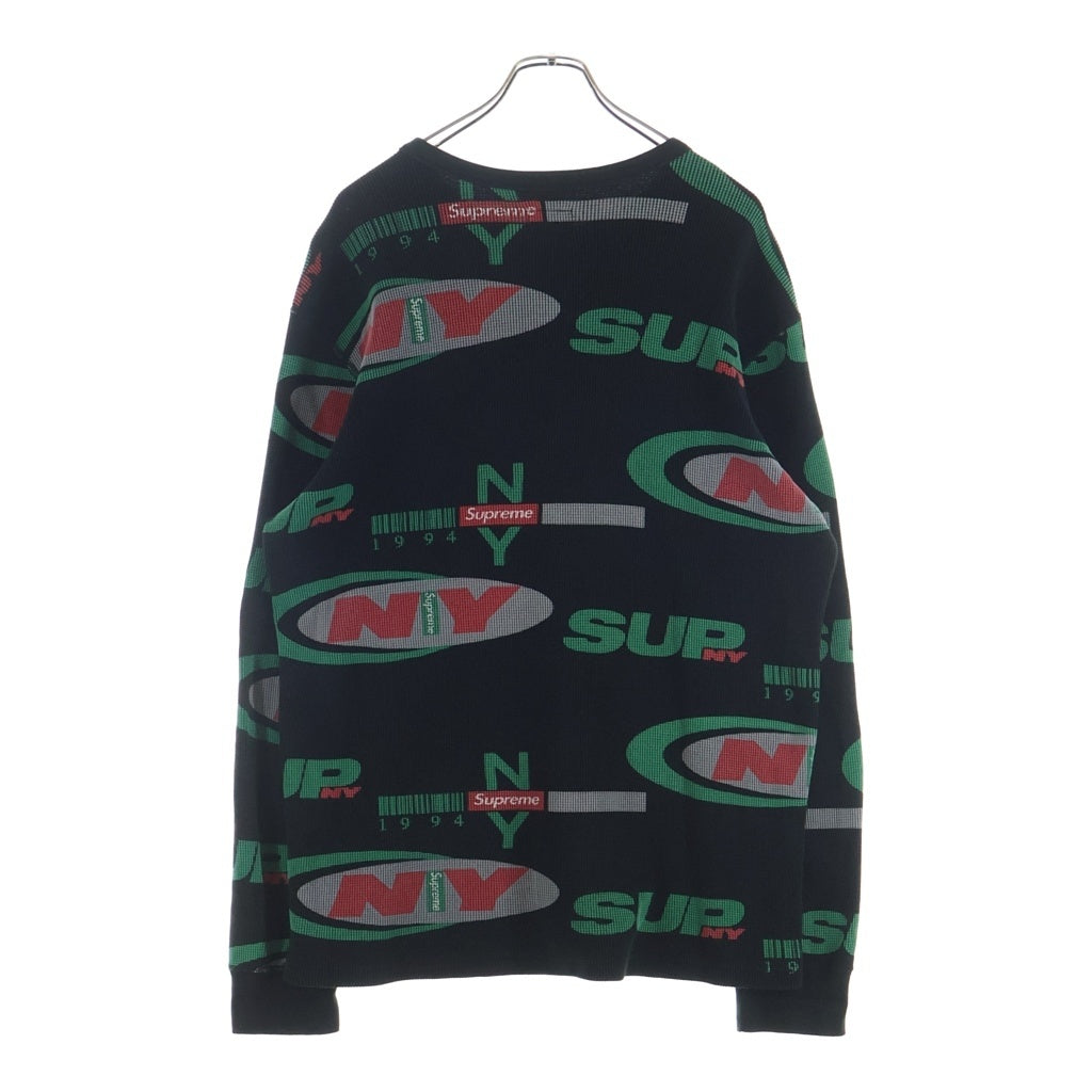 SUPREME(シュプリーム) 18AW NY Waffle Thermal サーマル ロングスリーブカットソー ブラック