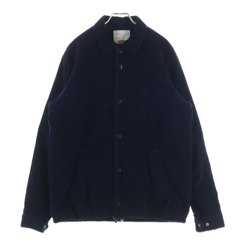 SUPREME(シュプリーム) 11AW Corduroy Coaches Jacket バックロゴ ワッペン コーチジャケット ネイビー