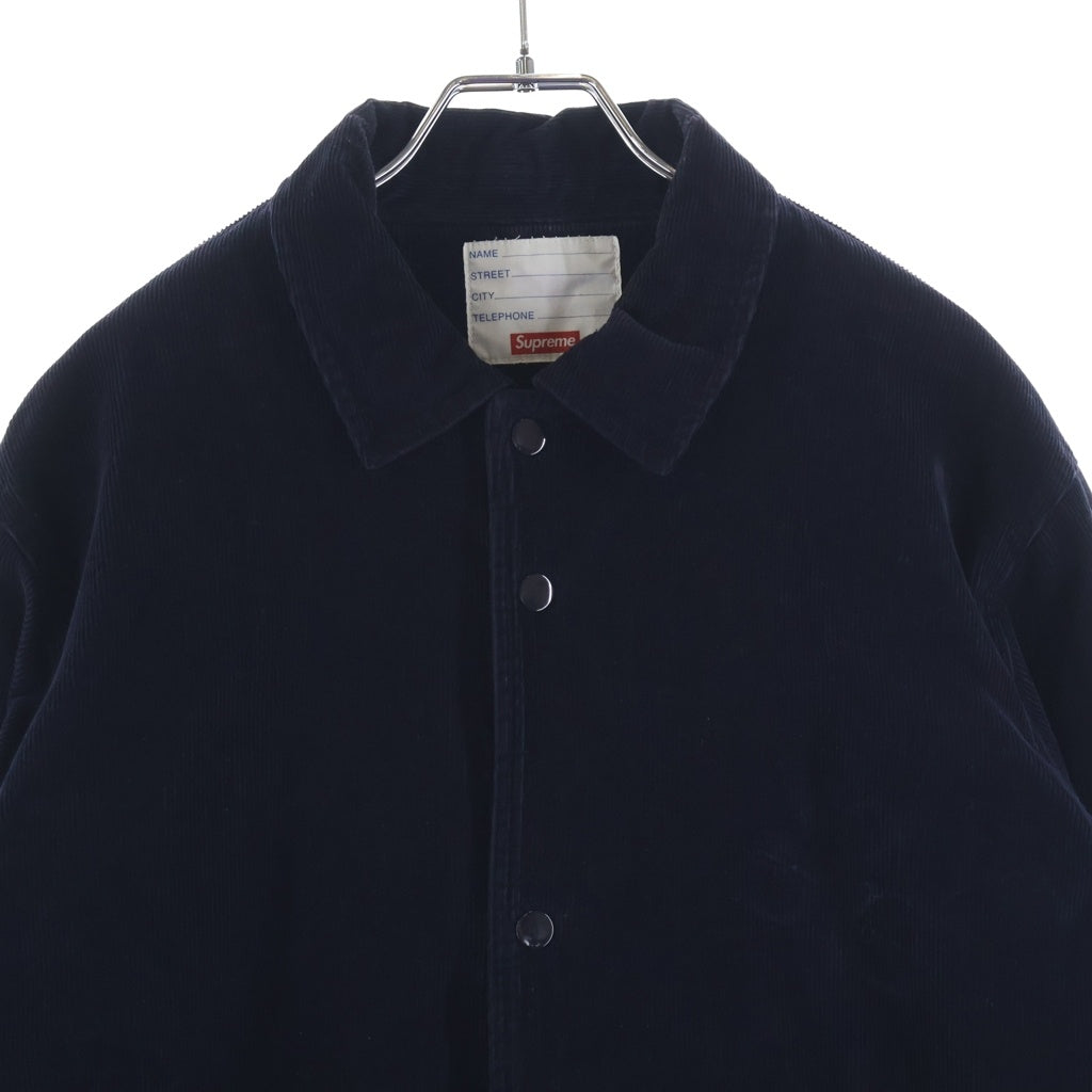 SUPREME(シュプリーム) 11AW Corduroy Coaches Jacket バックロゴ ワッペン コーチジャケット ネイビー