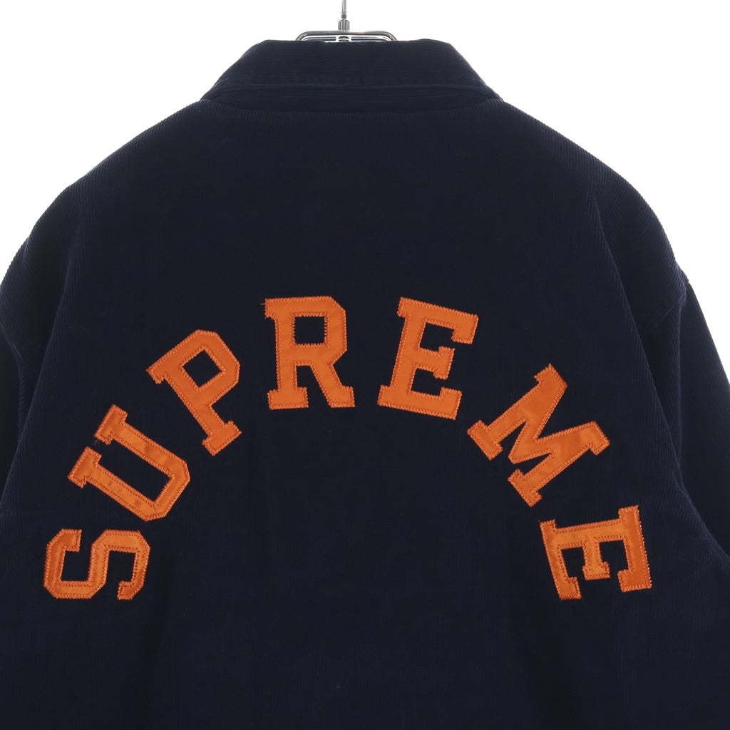 SUPREME(シュプリーム) 11AW Corduroy Coaches Jacket バックロゴ ワッペン コーチジャケット ネイビー
