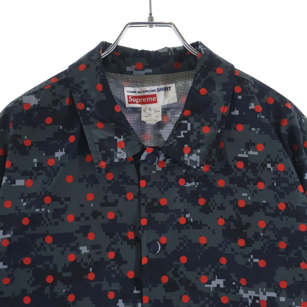 SUPREME(シュプリーム) 13SS ×COMME des GARCONS DOT CAMO MIRROR LOGO COACHES JACKET ギャルソン ドットミラーコーチジャケット ネイビー
