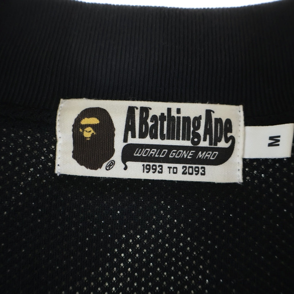 A BATHING APE(アベイシングエイプ) RANDOM BAPE STA SWEAT JERSEY TOP 001SWH301003X 裏地メッシュ スウェットカーディガン ブラック