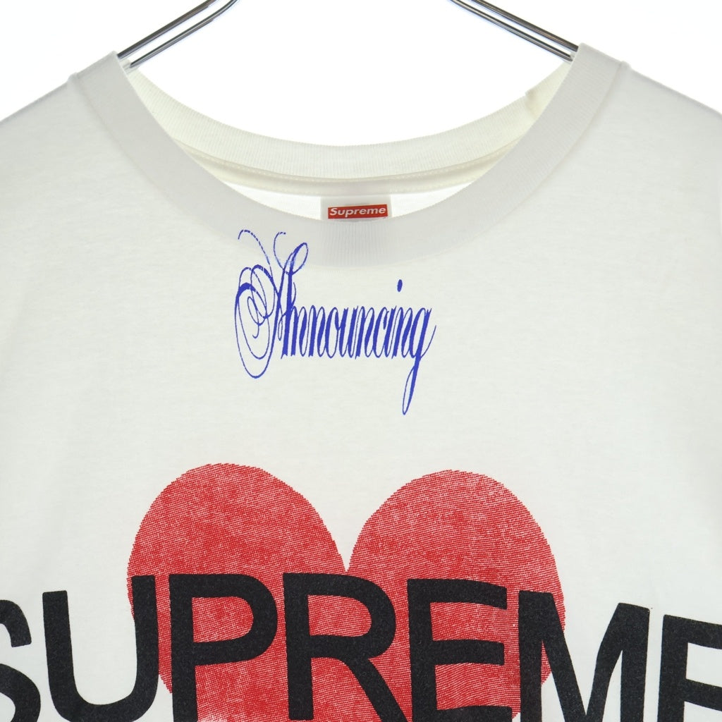 SUPREME(シュプリーム) 25SS Announcing Tee アナウンシングティー ハートロゴ クルーネックTシャツ ホワイト