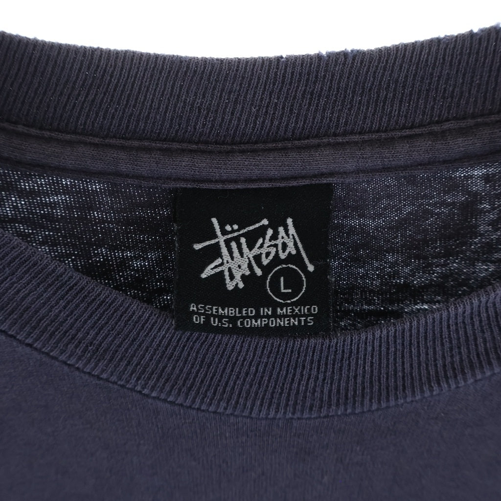 STUSSY(ステューシー) 00s SSリンク N4 メタリックプリント クルーネックTシャツ ネイビー