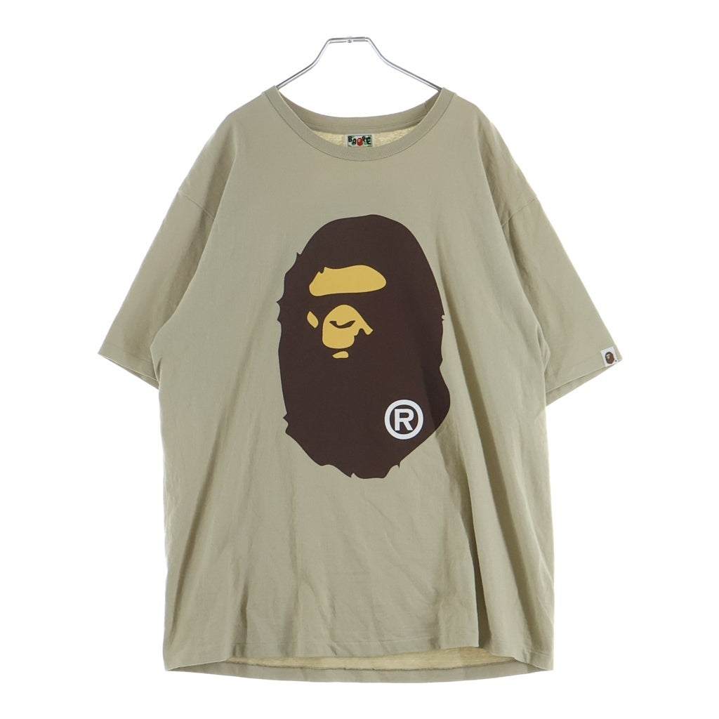 A BATHING APE(アベイシングエイプ) BIG APE HEAD TEE ロゴ OZXTEM110003J クルーネックTシャツ ベージュ