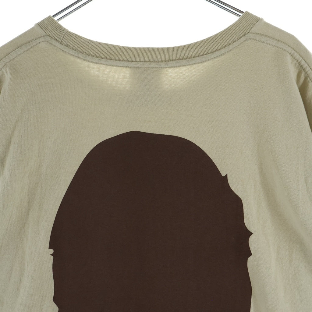 A BATHING APE(アベイシングエイプ) BIG APE HEAD TEE ロゴ OZXTEM110003J クルーネックTシャツ ベージュ