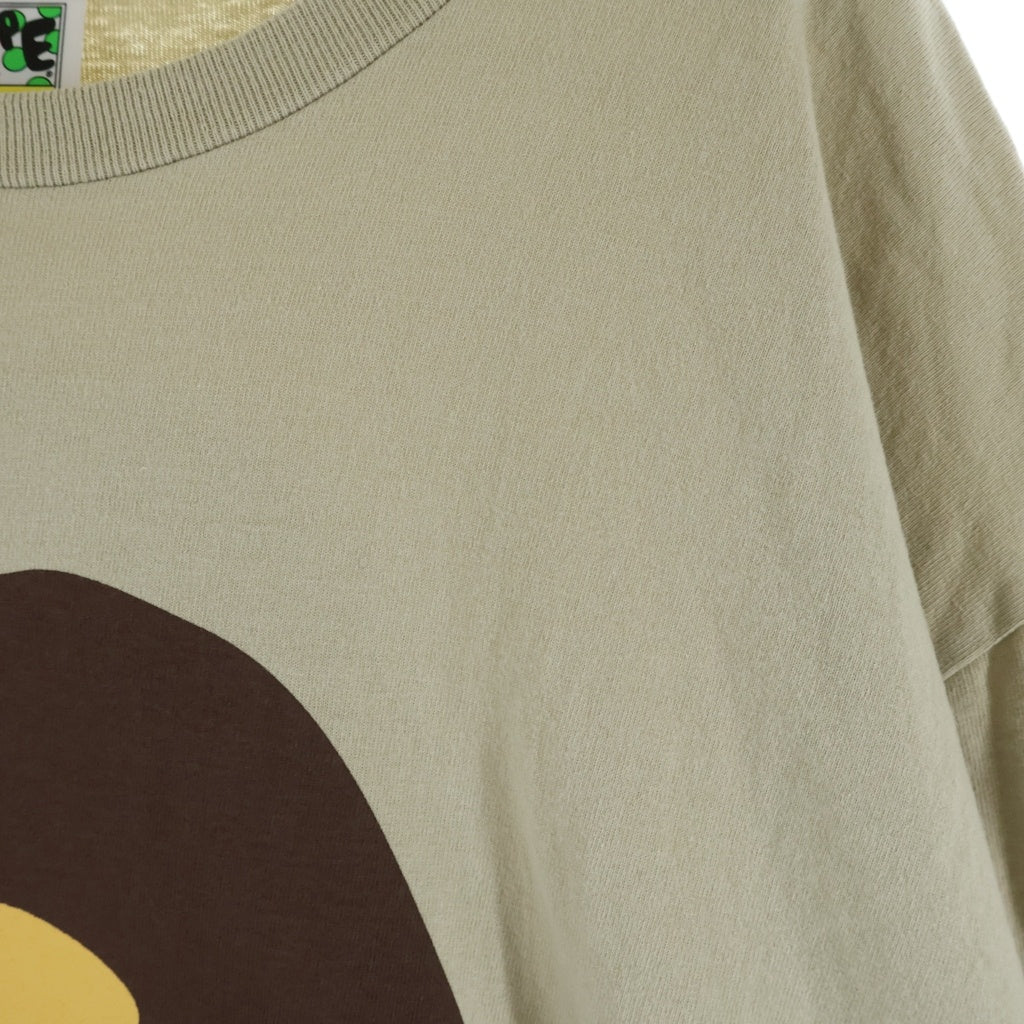 A BATHING APE(アベイシングエイプ) BIG APE HEAD TEE ロゴ OZXTEM110003J クルーネックTシャツ ベージュ