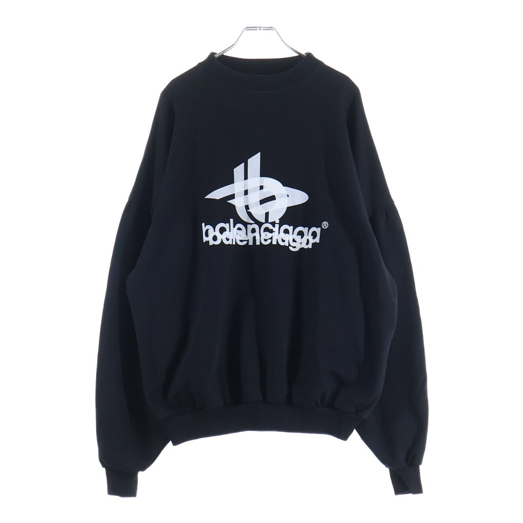 BALENCIAGA(バレンシアガ) 24SS LAYERED SPORTS ROUND レイヤード スポーツ ラウンドプリント クルーネック スウェットトレーナー ブラック 767860 TPVF3