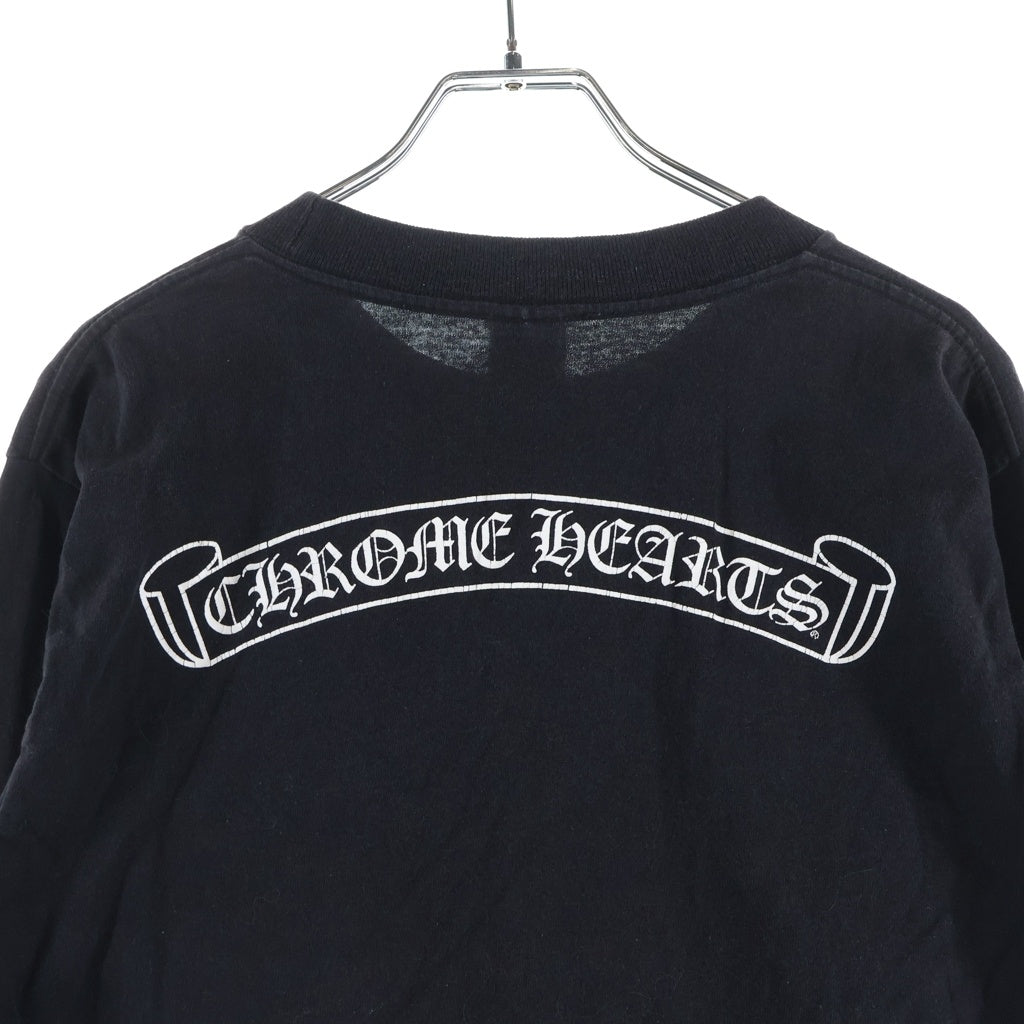 CHROME HEARTS(クロムハーツ) OLD CH L S 1 スクロールラベルプリント ロングスリーブTシャツ クルーネック長袖Tシャツ カットソー ブラック