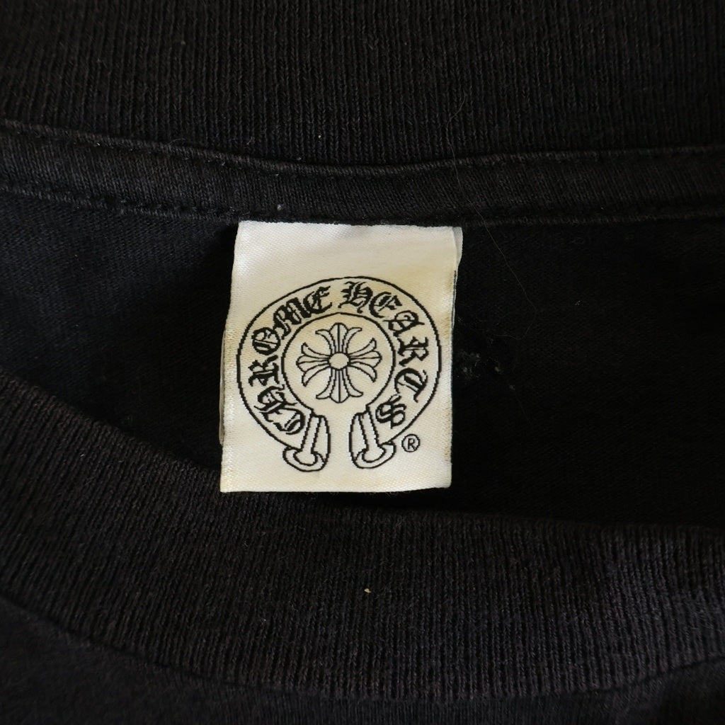 CHROME HEARTS(クロムハーツ) OLD CH L S 1 スクロールラベルプリント ロングスリーブTシャツ クルーネック長袖Tシャツ カットソー ブラック
