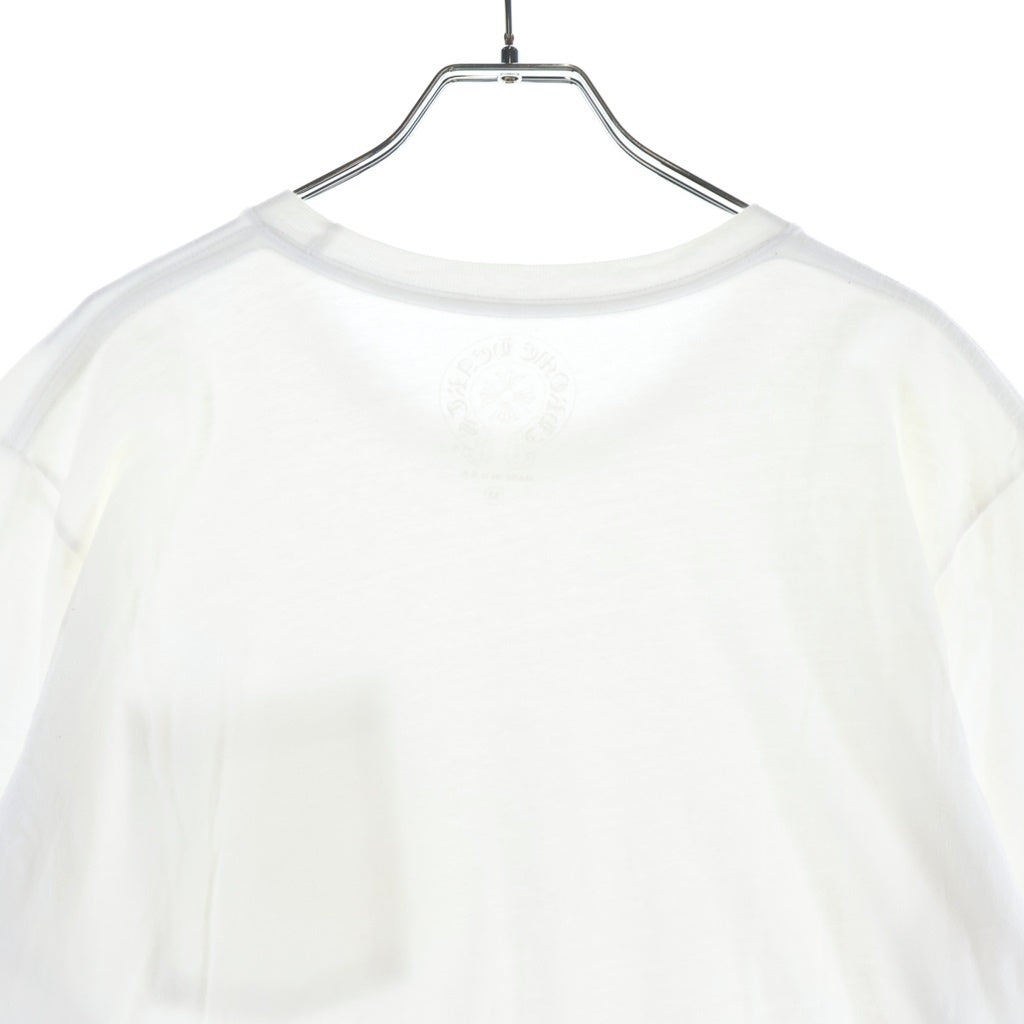 CHROME HEARTS(クロムハーツ) NECK LOGO ネックロゴ ポケット クルーネック半袖Tシャツカットソー ホワイト