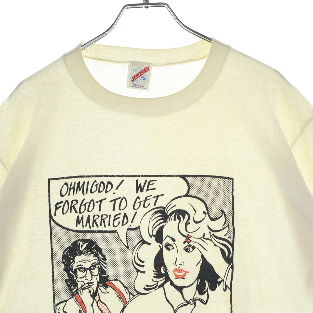 VINTAGE(ヴィンテージ) 90s Roy Lichtenstein Flying Fish WEDDING PARTY 89 アート クルーネックTシャツ ホワイト