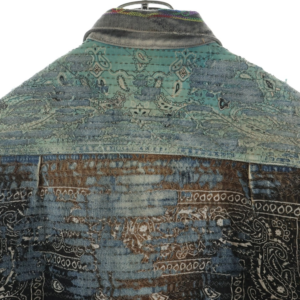 PROLETA RE ART(プロレタリアート) UROBOROS DENIM JACKET Boro patchwork distressed Studs