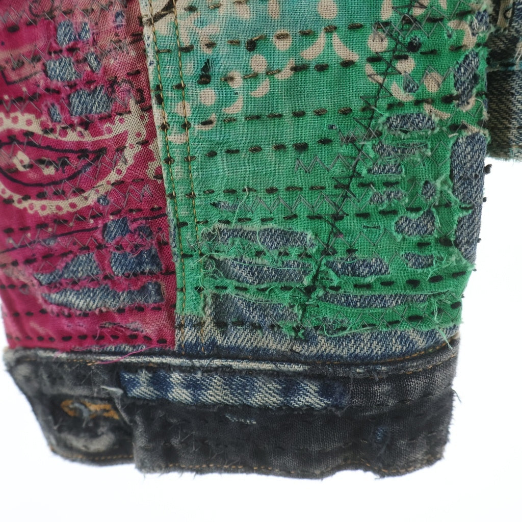 PROLETA RE ART(プロレタリアート) UROBOROS DENIM JACKET Boro patchwork distressed Studs