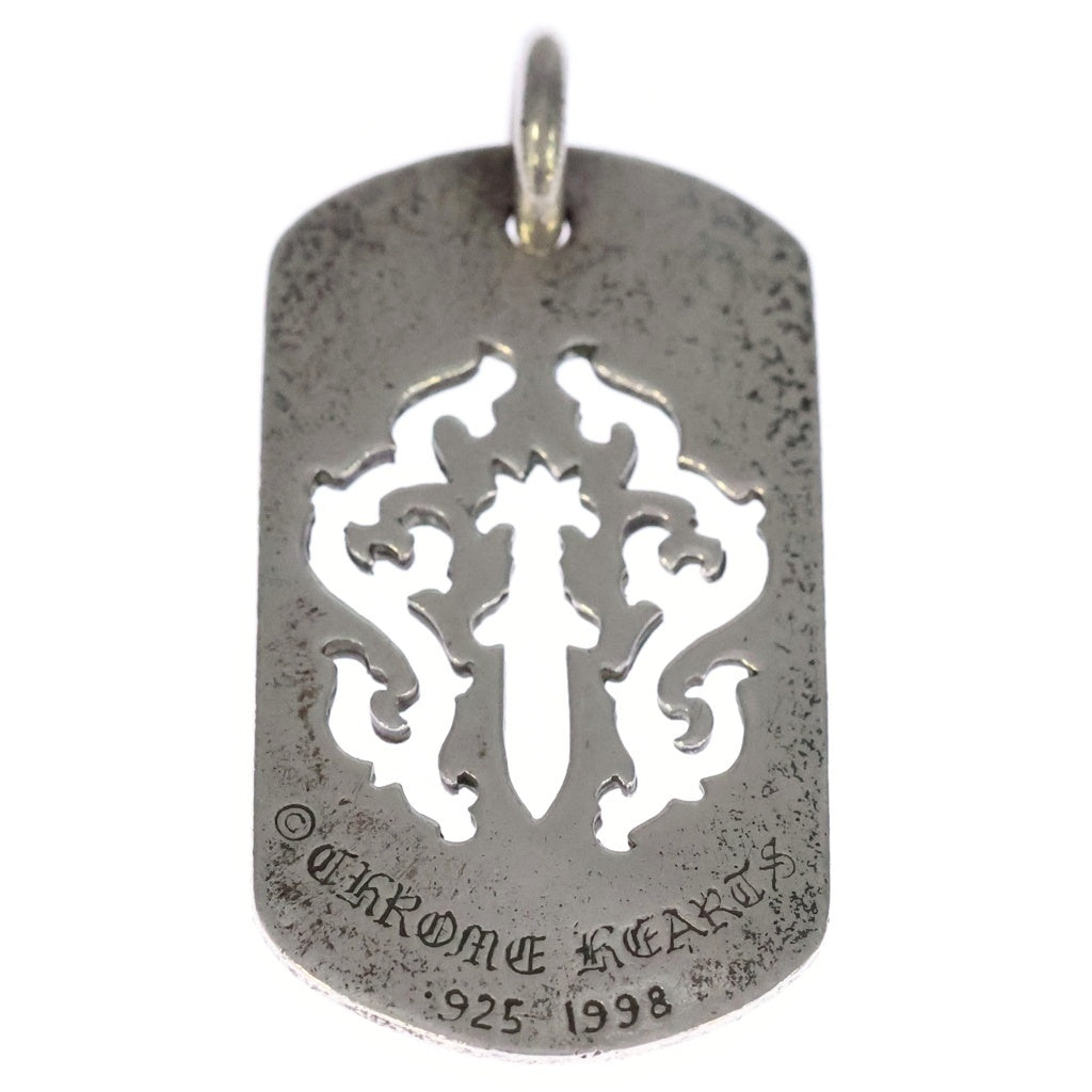 CHROME HEARTS(クロムハーツ) D TAG LRG DAGGER ヴァインダガーカットアウトドッグタグ ラージ ペンダントトップ シルバー BCA240 -