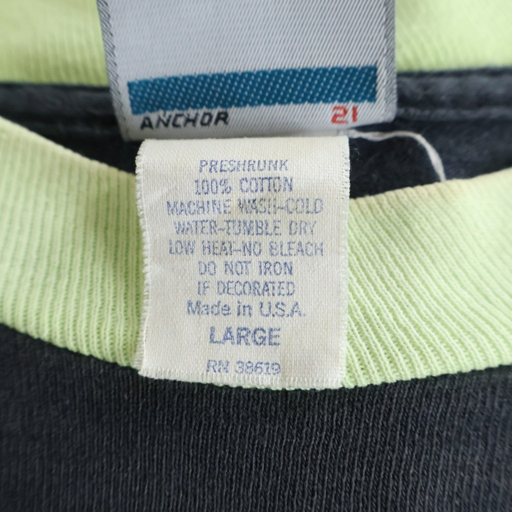VINTAGE(ヴィンテージ) 90s JIMMYZ ジミーズ リブカラー 裾袖シングル Tシャツ ブラック -