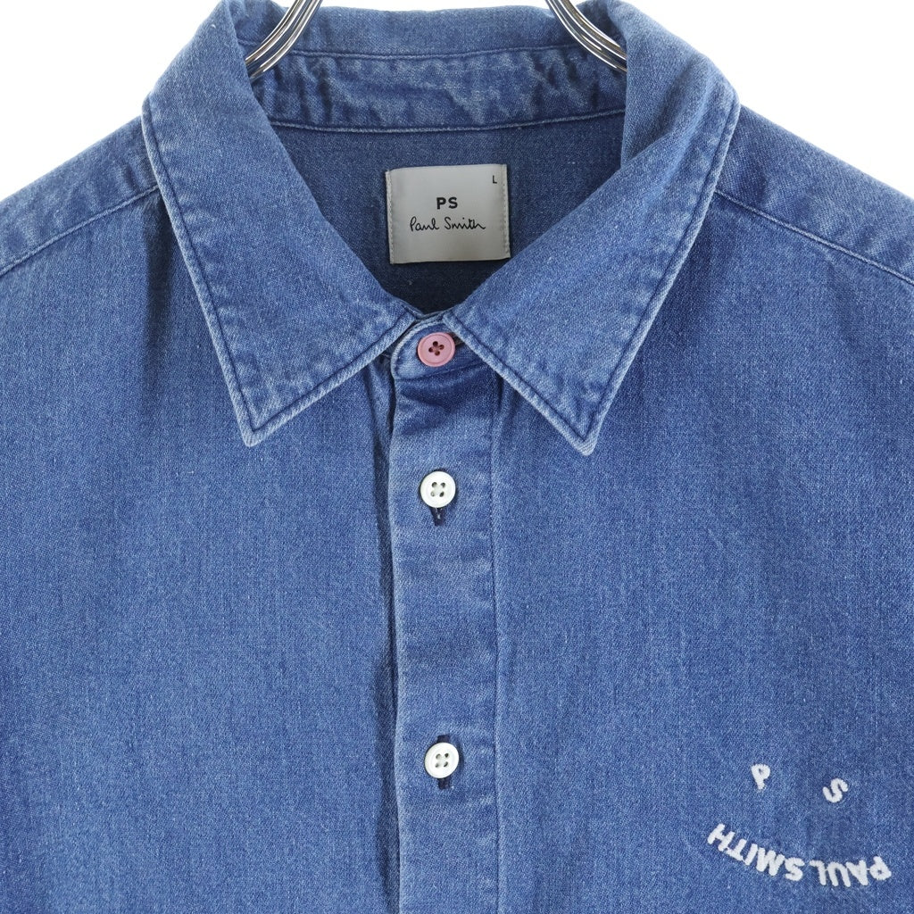 Paul Smith(ポールスミス) Indigo Short-Sleeve Shirt インディゴ 半袖シャツ PY-WR-77848 インディゴ PY-WR-77848