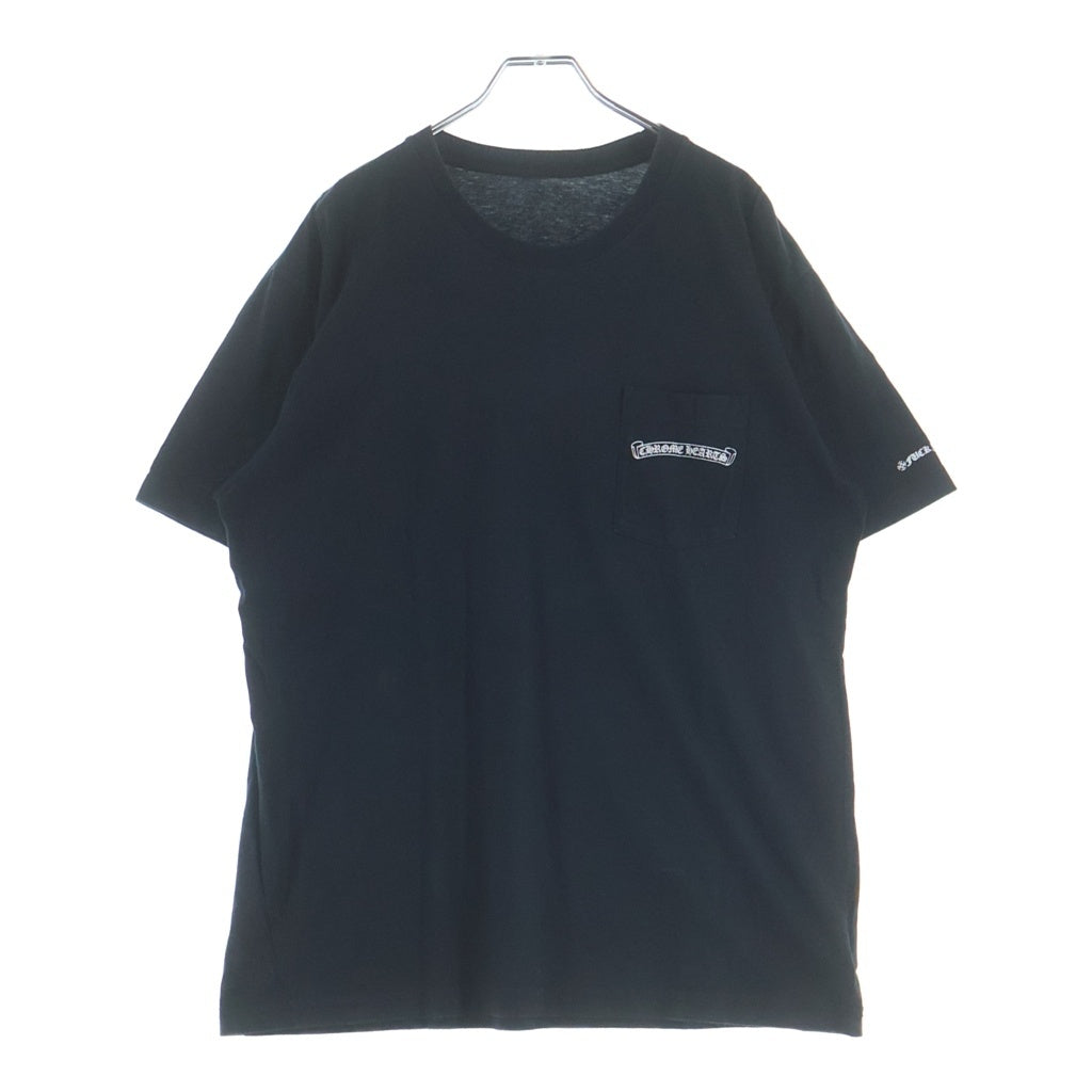 CHROME HEARTS(クロムハーツ) SCROLL LABEL T-SHIRT スクロールラベルプリント クルーネックポケット半袖Tシャツ ブラック