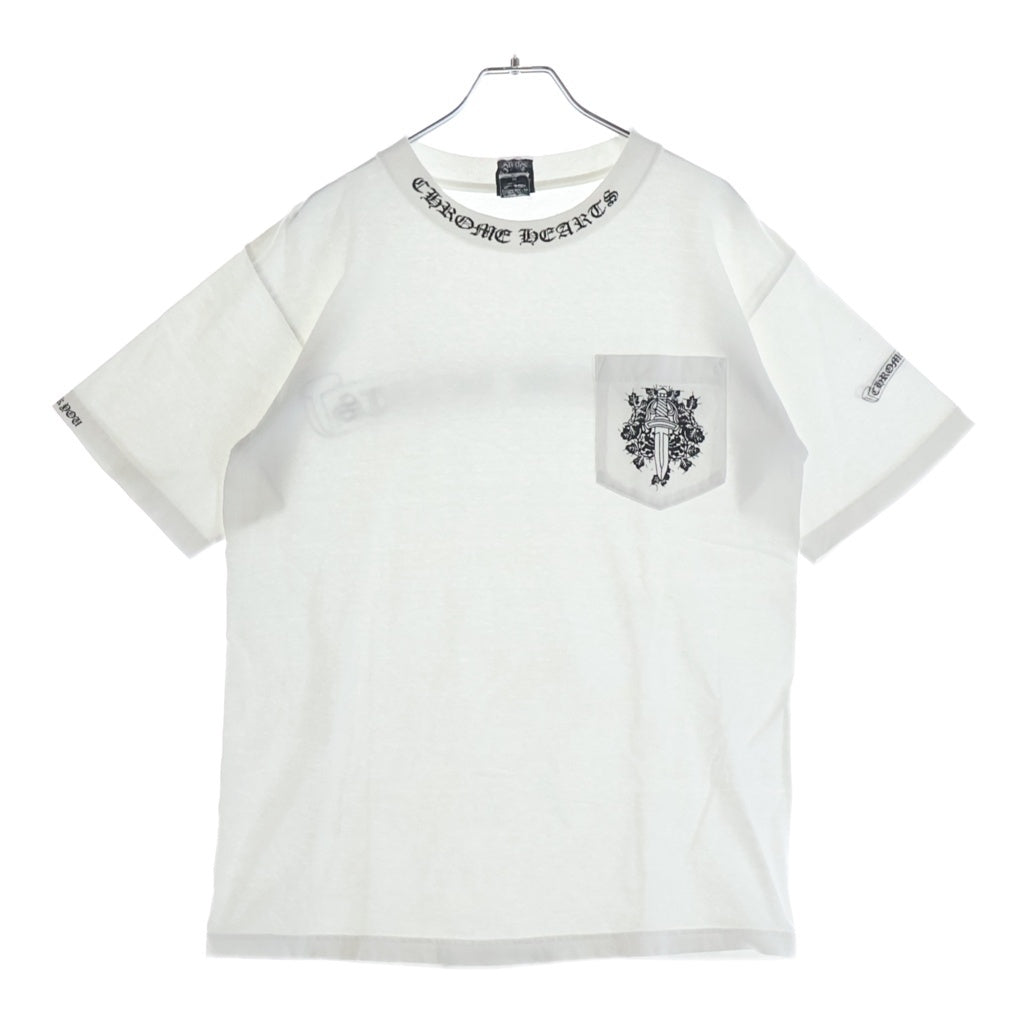 CHROME HEARTS(クロムハーツ) OLD CH T-SHIRT オールド ネックロゴ ダガープリント 半袖Tシャツ ホワイト
