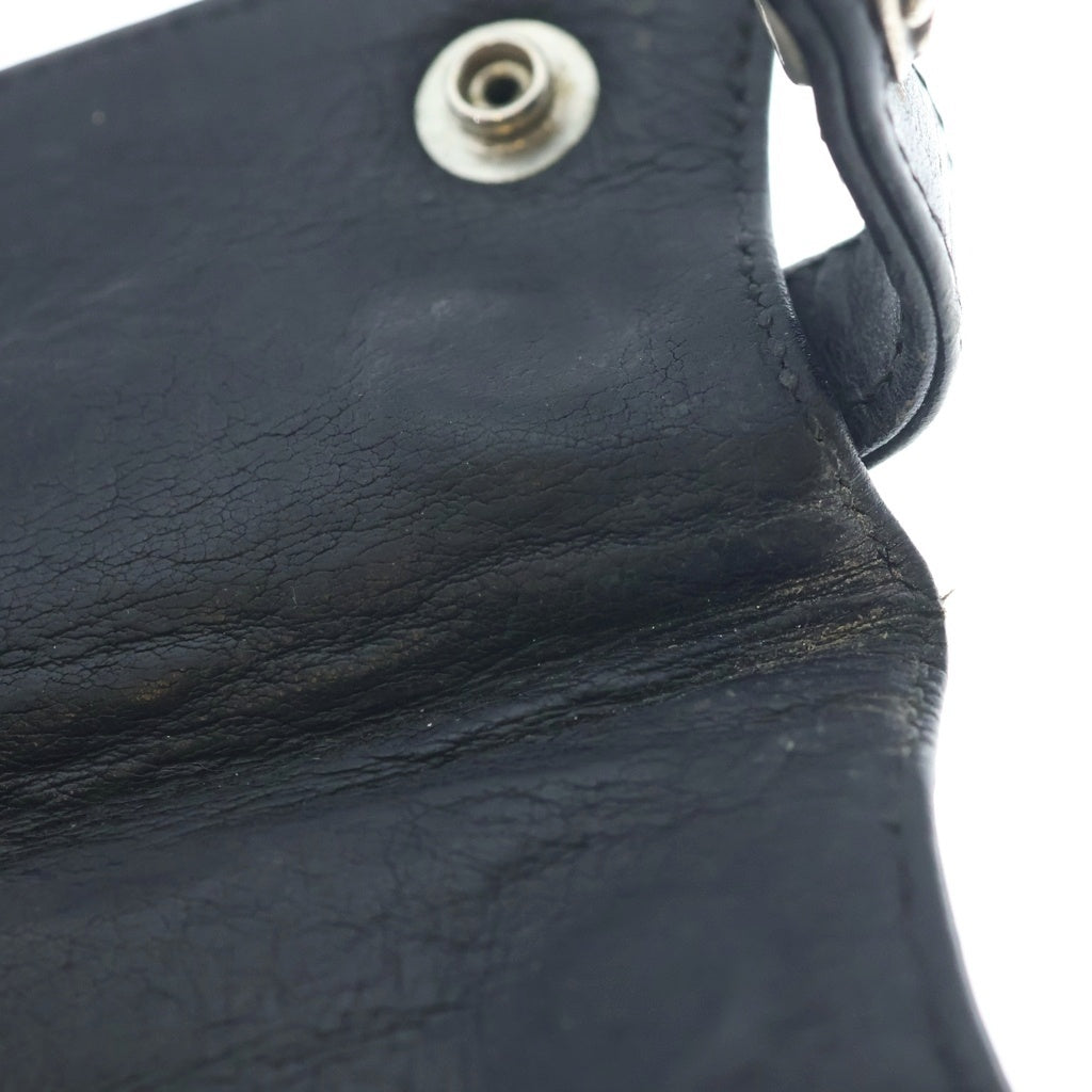 CHROME HEARTS(クロムハーツ) KEY CASE キーケース クロスボールボタン デストロイレザーキーケース ブラック