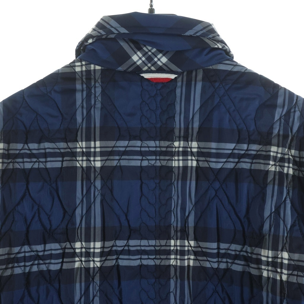 MONCLER GAMME BLEU(モンクレール・ガム・ブルー) キルティング ロゴワッペン チェックシャツ ジャケット ブルー 323915200780