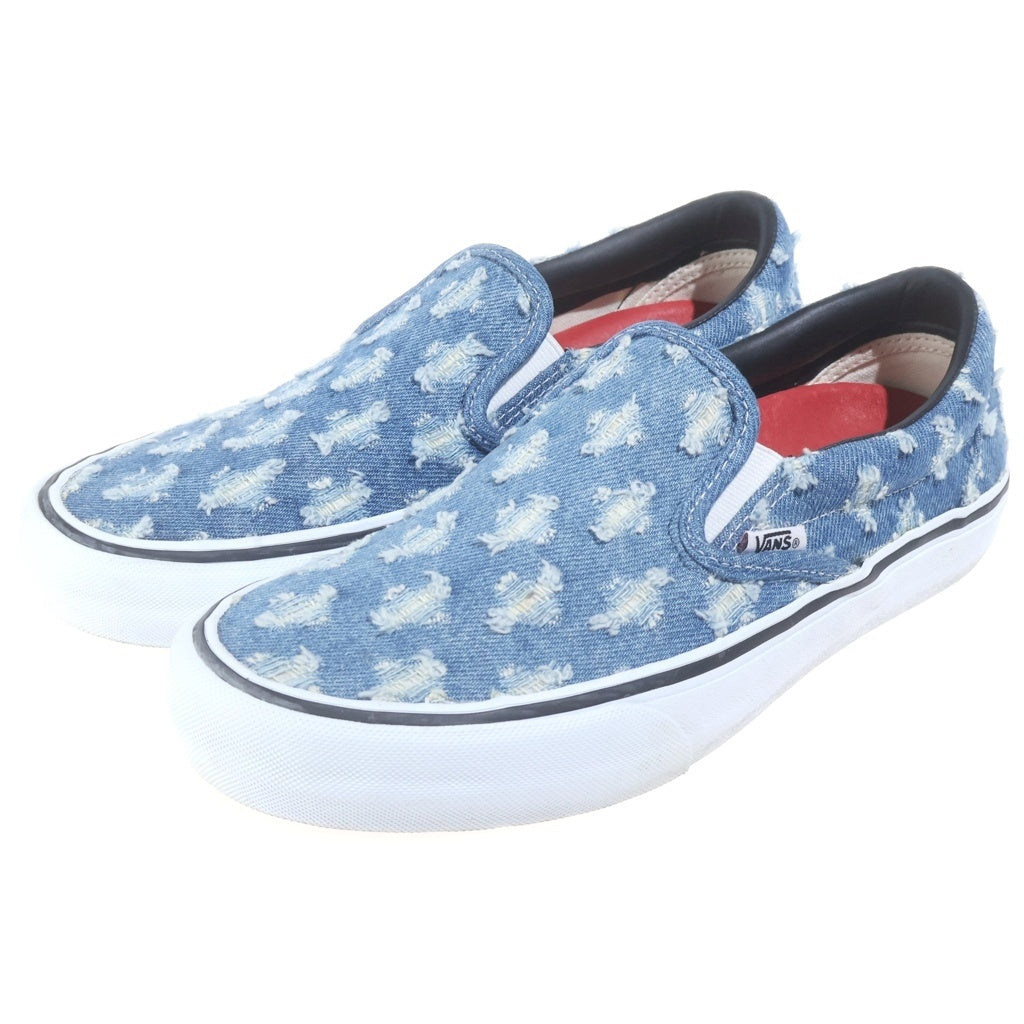 SUPREME(シュプリーム) ×VANS Hole Punch Denim Slip-On Pro VN0A38DD2DD US9/27cm スリッポン デニム