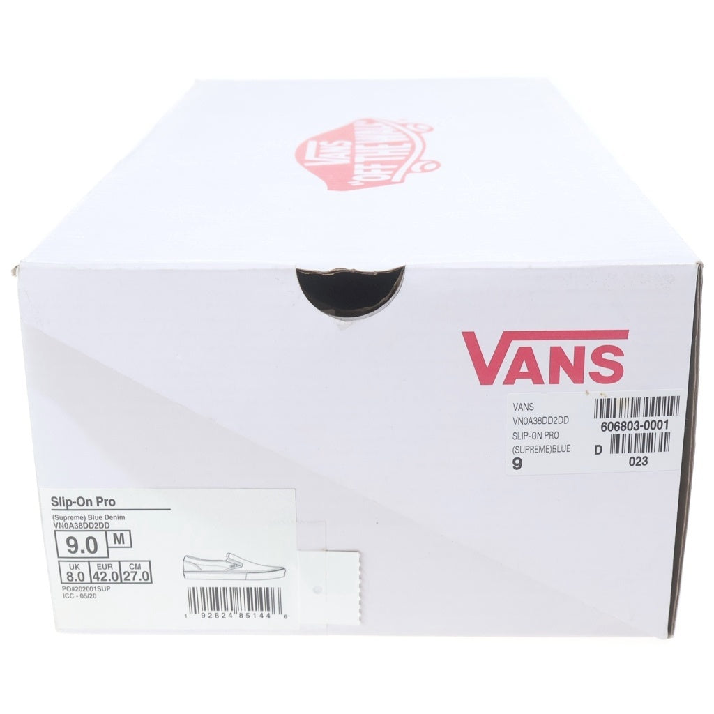 SUPREME(シュプリーム) ×VANS Hole Punch Denim Slip-On Pro VN0A38DD2DD US9/27cm スリッポン デニム