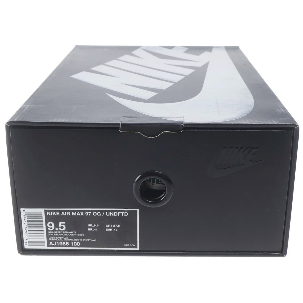 NIKE(ナイキ) ×UNDEFEATED AIR MAX 97 OG アンディフィーテッド エアマックス97ローカットスニーカー AJ1986-100 US9.5/27.5cm ホワイト
