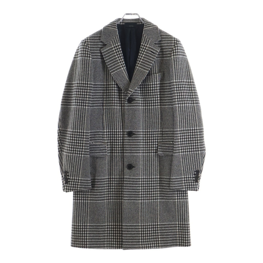 HERMES(エルメス) ウール グレンチェック PT9202 チェスターコート グレー