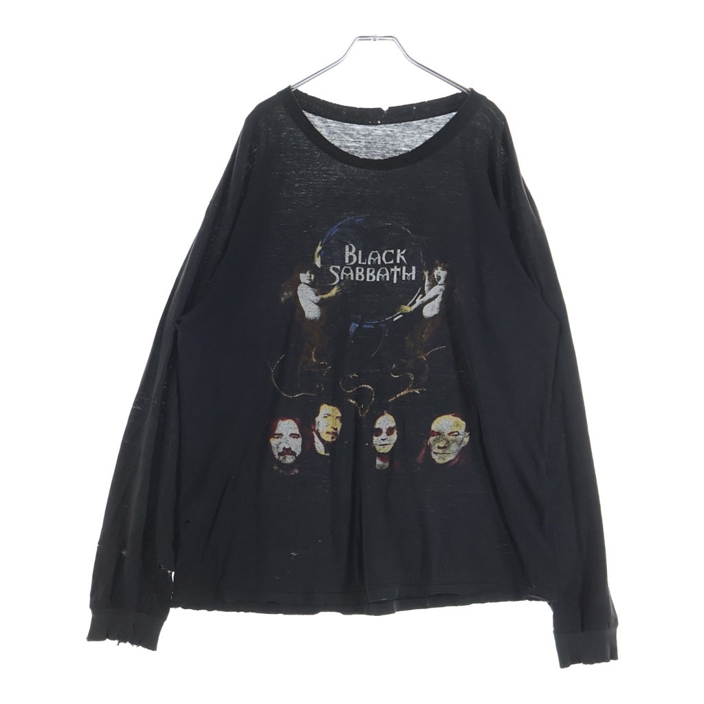 VINTAGE(ヴィンテージ) 90s BLACK SABBATH REUNION TOUR 袖プリント ロングスリーブカットソー 長袖Tシャツ ブラック