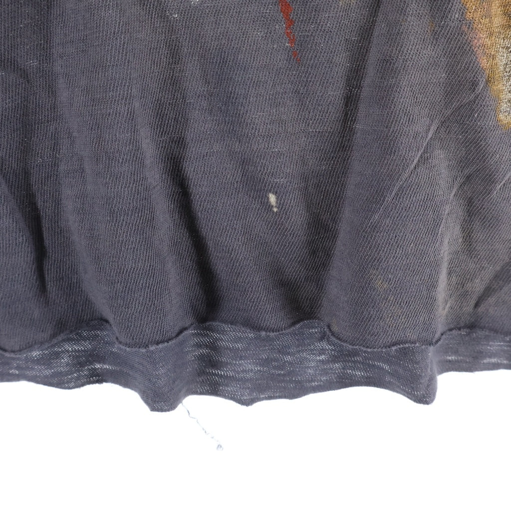 VINTAGE(ヴィンテージ) 80s KISS 1984 Animalize クルーネックTシャツ カットオフ ブラック -