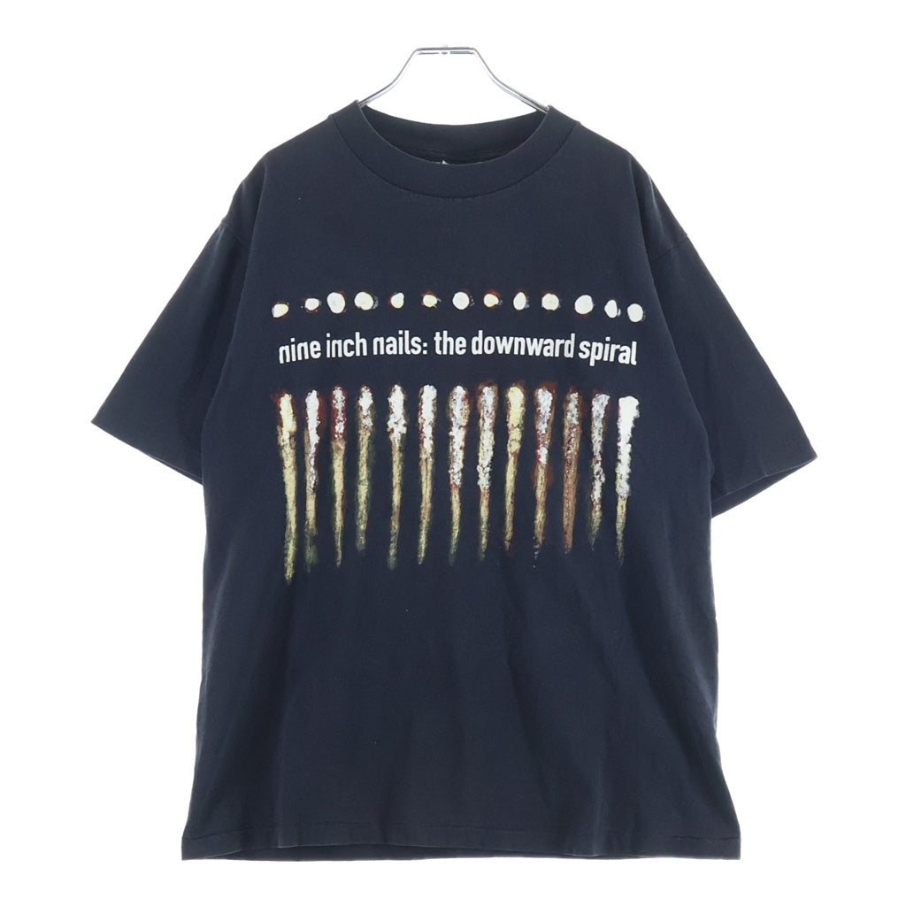 VINTAGE(ヴィンテージ) 90s Nine inch nails the downward spiral ALLSPORT 裾袖シングル ダウンワードスパイラル クルーネックTシャツ ブラック -