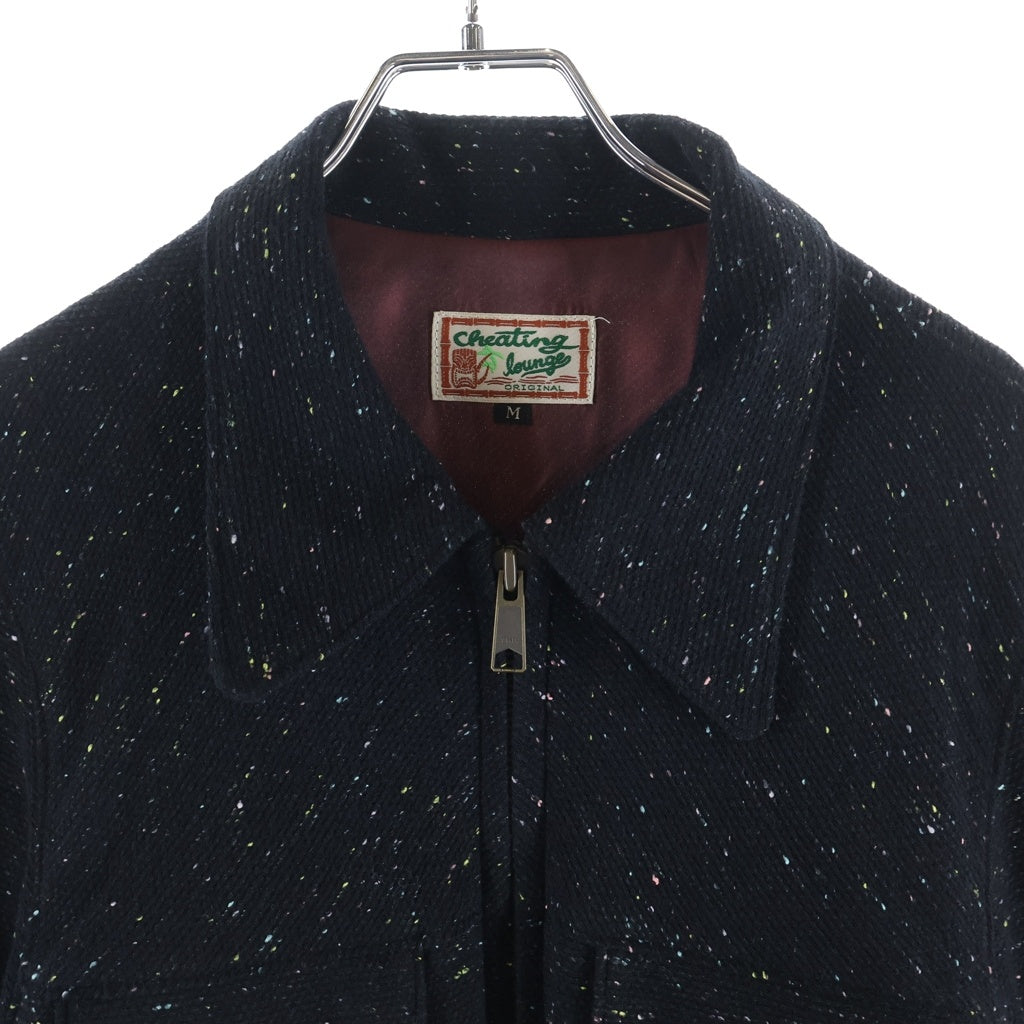 NO BRAND(ノーブランド) CHEATHING LOUNGE ウールネップ ダブルフラップ ジャケット ブラック -