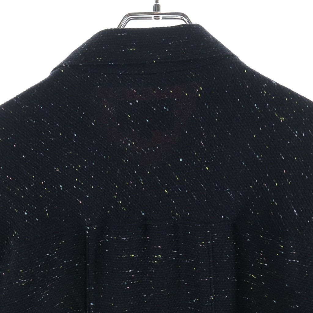 NO BRAND(ノーブランド) CHEATHING LOUNGE ウールネップ ダブルフラップ ジャケット ブラック -