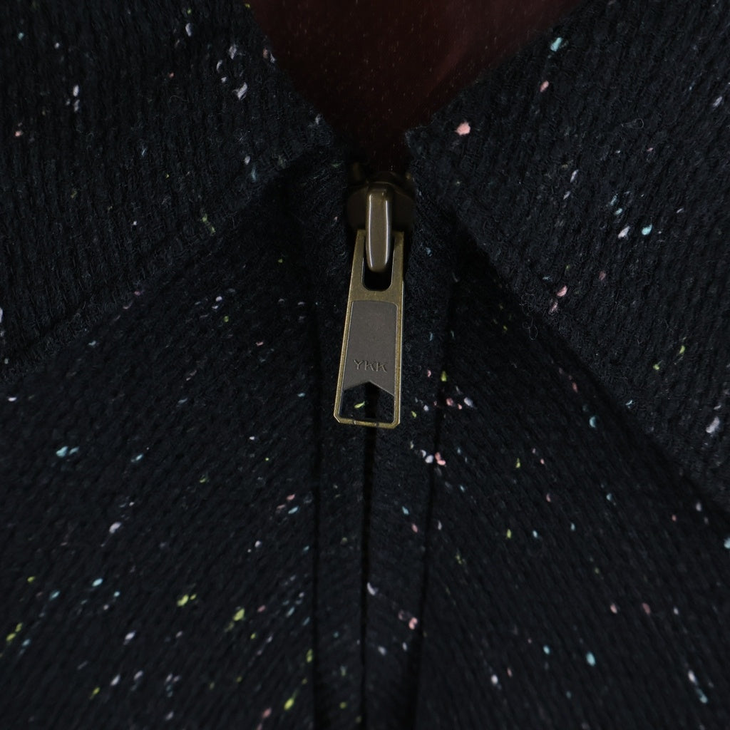NO BRAND(ノーブランド) CHEATHING LOUNGE ウールネップ ダブルフラップ ジャケット ブラック -