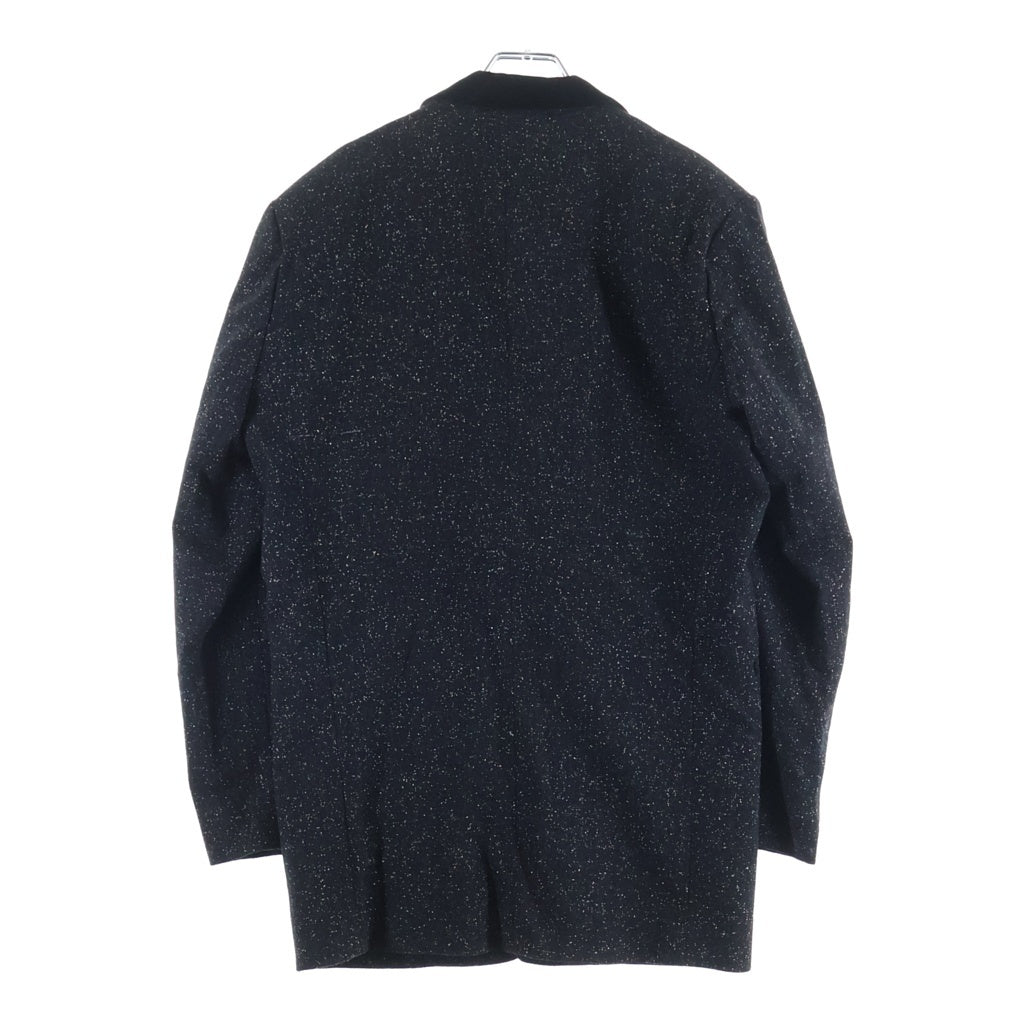 NO BRAND(ノーブランド) savoy clothing ウール ネップ ベロアラペル ベロアパイピング テーラード ブラック -