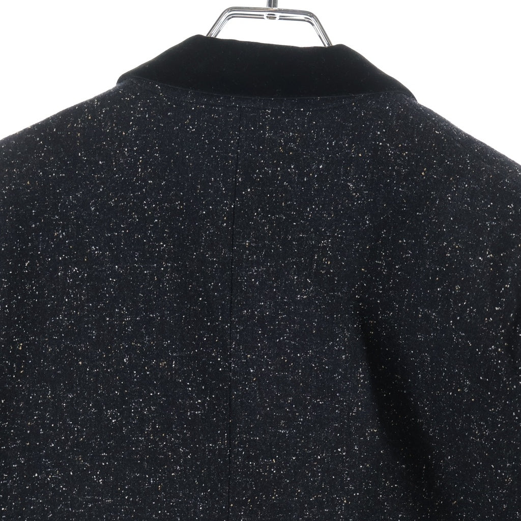 NO BRAND(ノーブランド) savoy clothing ウール ネップ ベロアラペル ベロアパイピング テーラード ブラック -