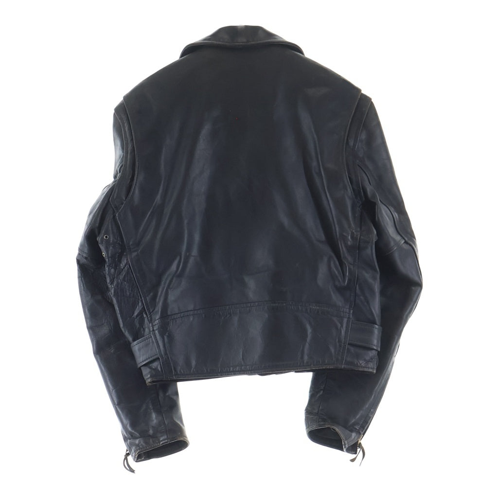 AERO LEATHER(エアロレザー) スコットランド製 ホースハイド 茶芯 スター スタッズ エポレット Dポケ ボールジップ ダブルレザージャケット -
