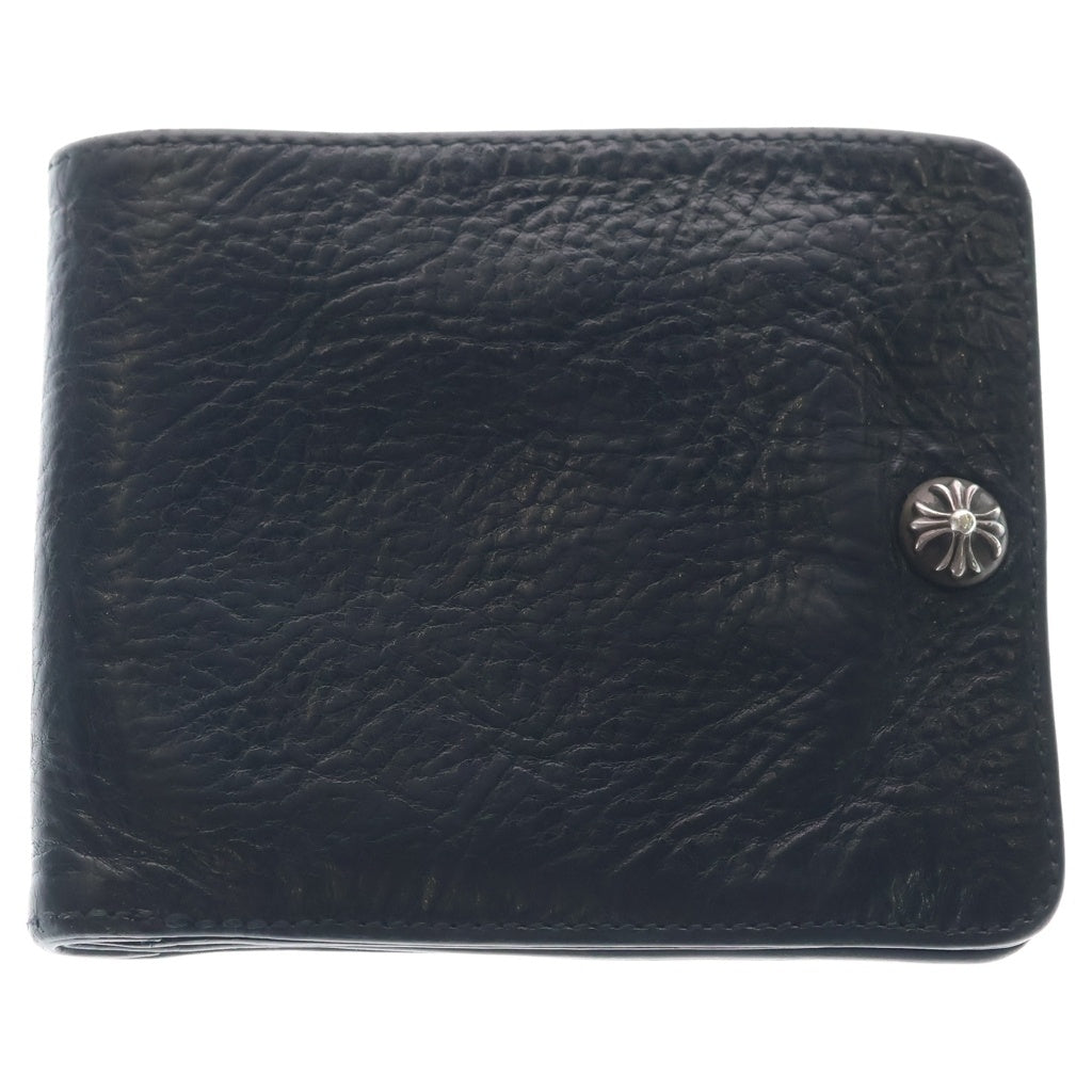 CHROME HEARTS(クロムハーツ) 1SNAP 1スナップ クロスボタンレザーウォレット財布 ブラック