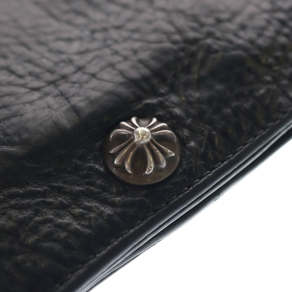 CHROME HEARTS(クロムハーツ) 1SNAP 1スナップ クロスボタンレザーウォレット財布 ブラック