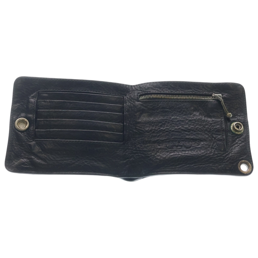 CHROME HEARTS(クロムハーツ) 1SNAP 1スナップ クロスボタンレザーウォレット財布 ブラック