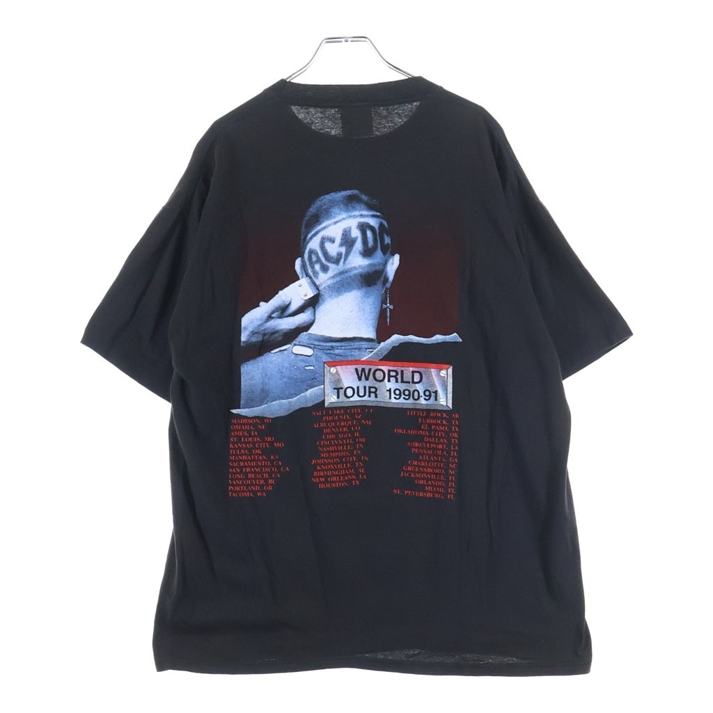 VINTAGE(ヴィンテージ) 90s AC/DC THE RAZORS EDGE WORLD TOUR クルーネックTシャツ ブラック -