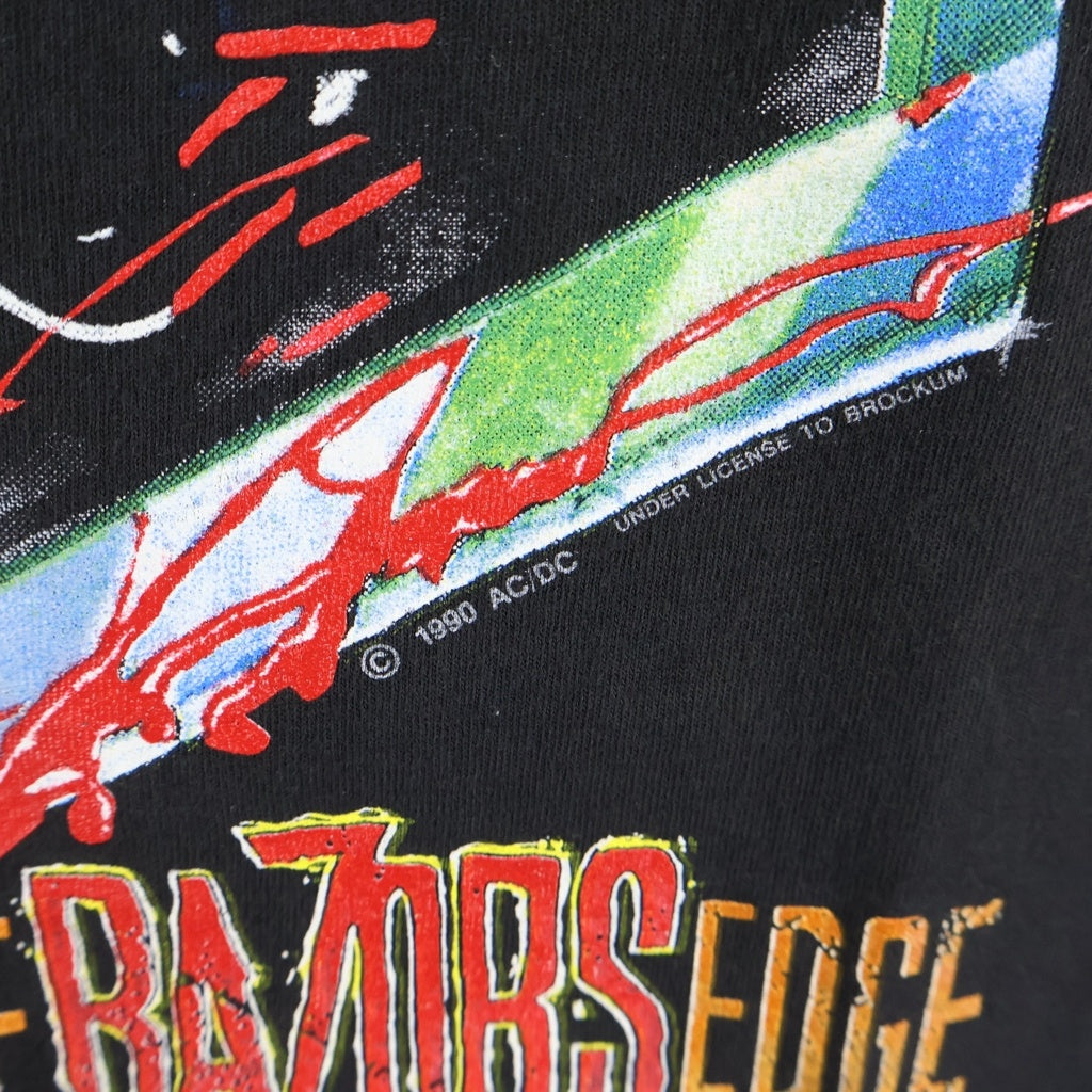 VINTAGE(ヴィンテージ) 90s AC/DC THE RAZORS EDGE WORLD TOUR クルーネックTシャツ ブラック -